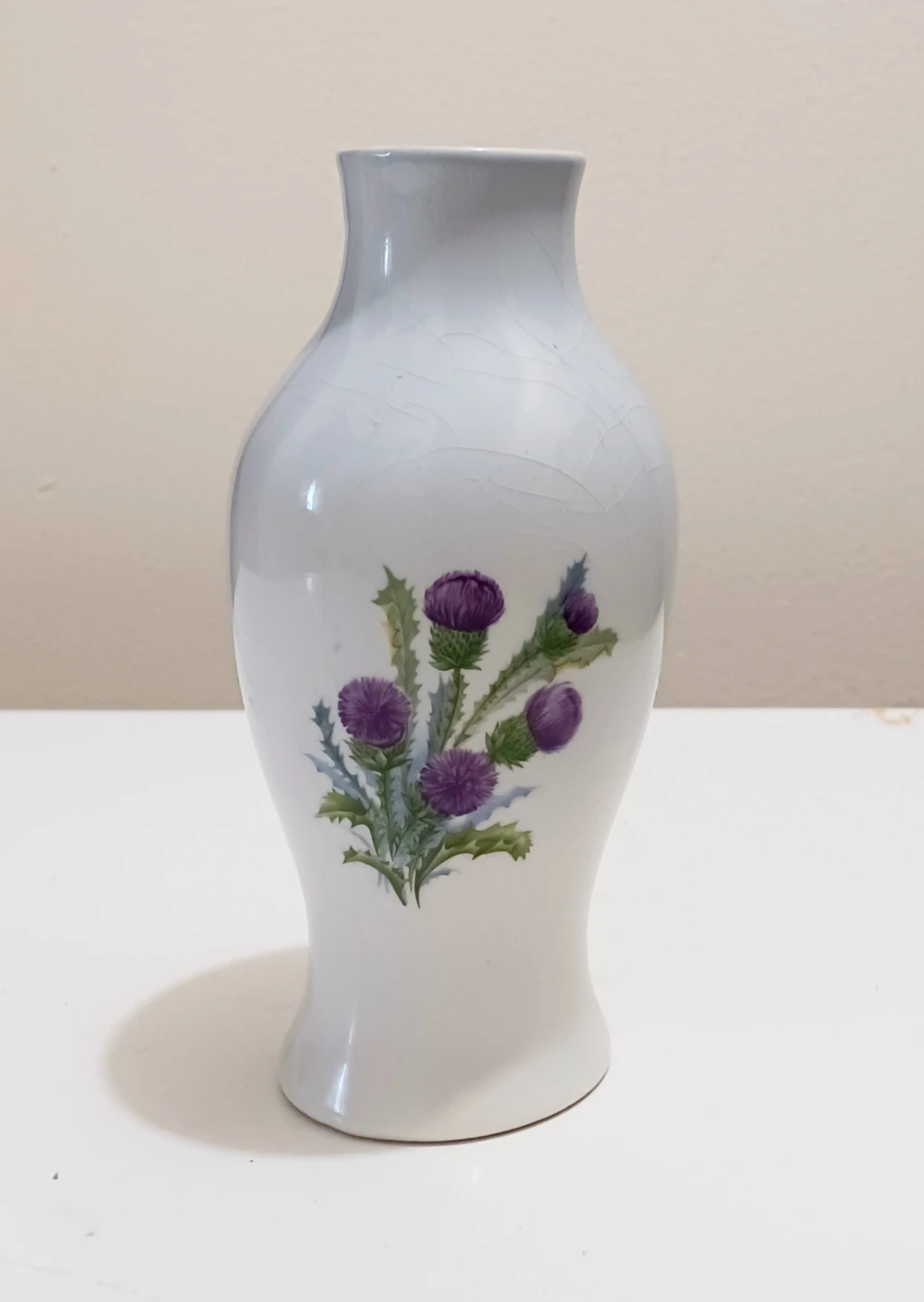 Vtg Clyde Sandbank Crackled Ceramics Vase
