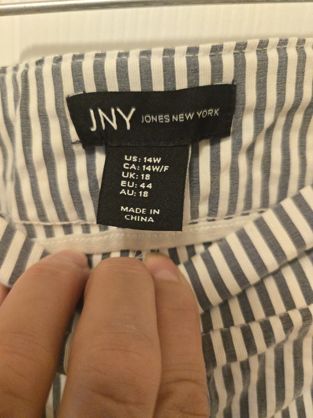 JNY Jones New York Seersucker Striped Pants Women's 14W - photo 3
