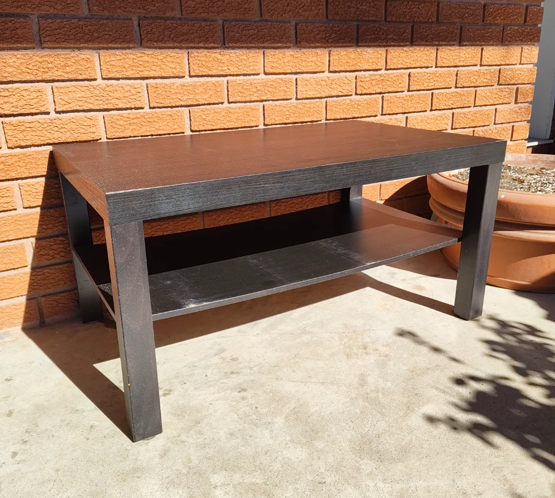 Dark Wood Coffee Table with Shelf