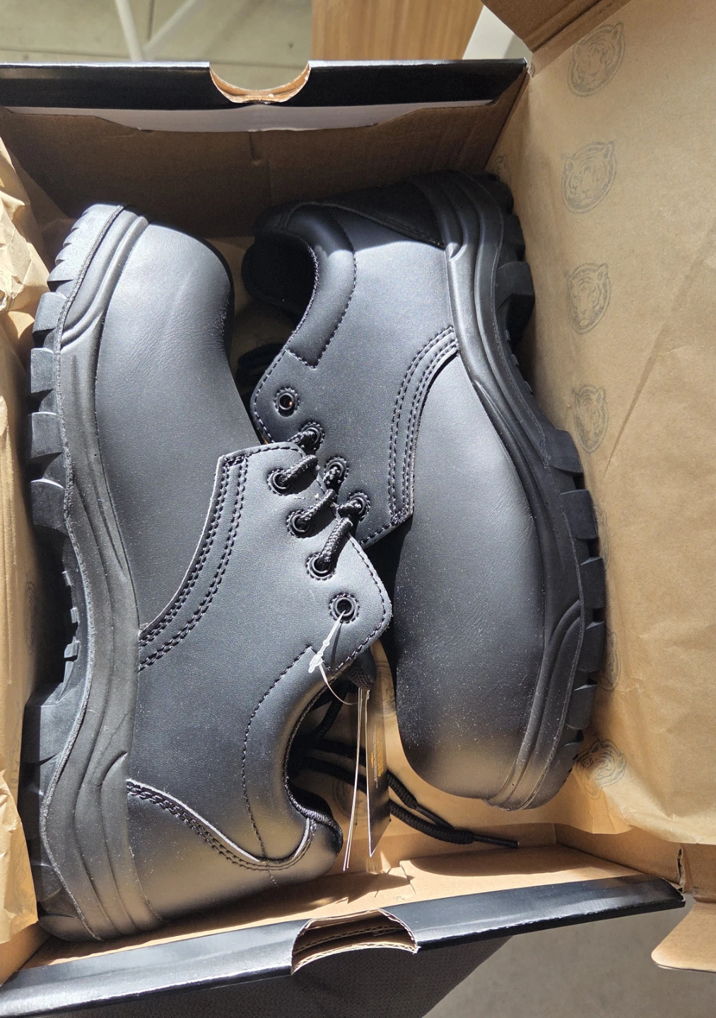 Tiger King Men's Safety Work Boots Size 9 Black