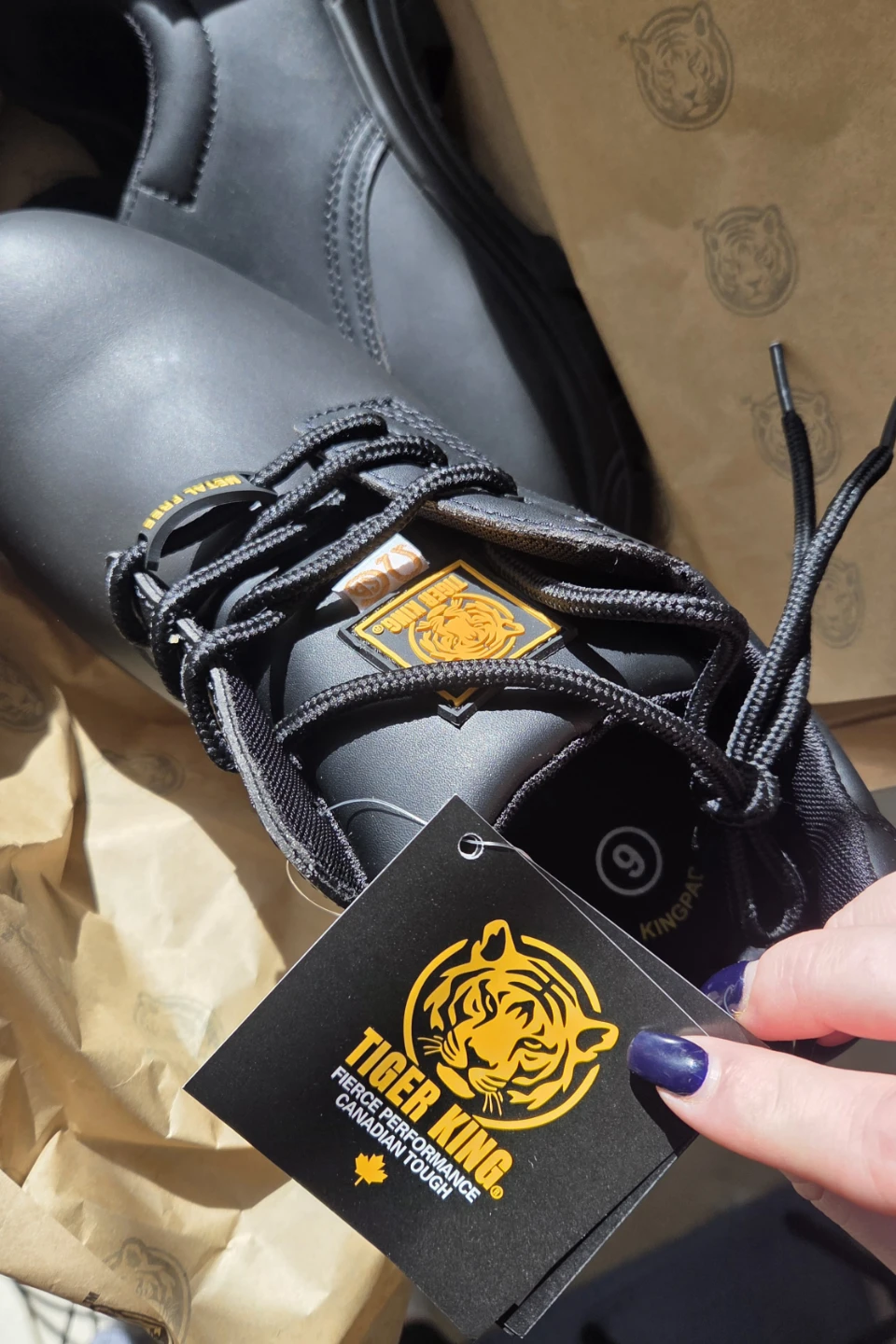 Tiger King Men's Safety Work Boots Size 9 Black - photo 3