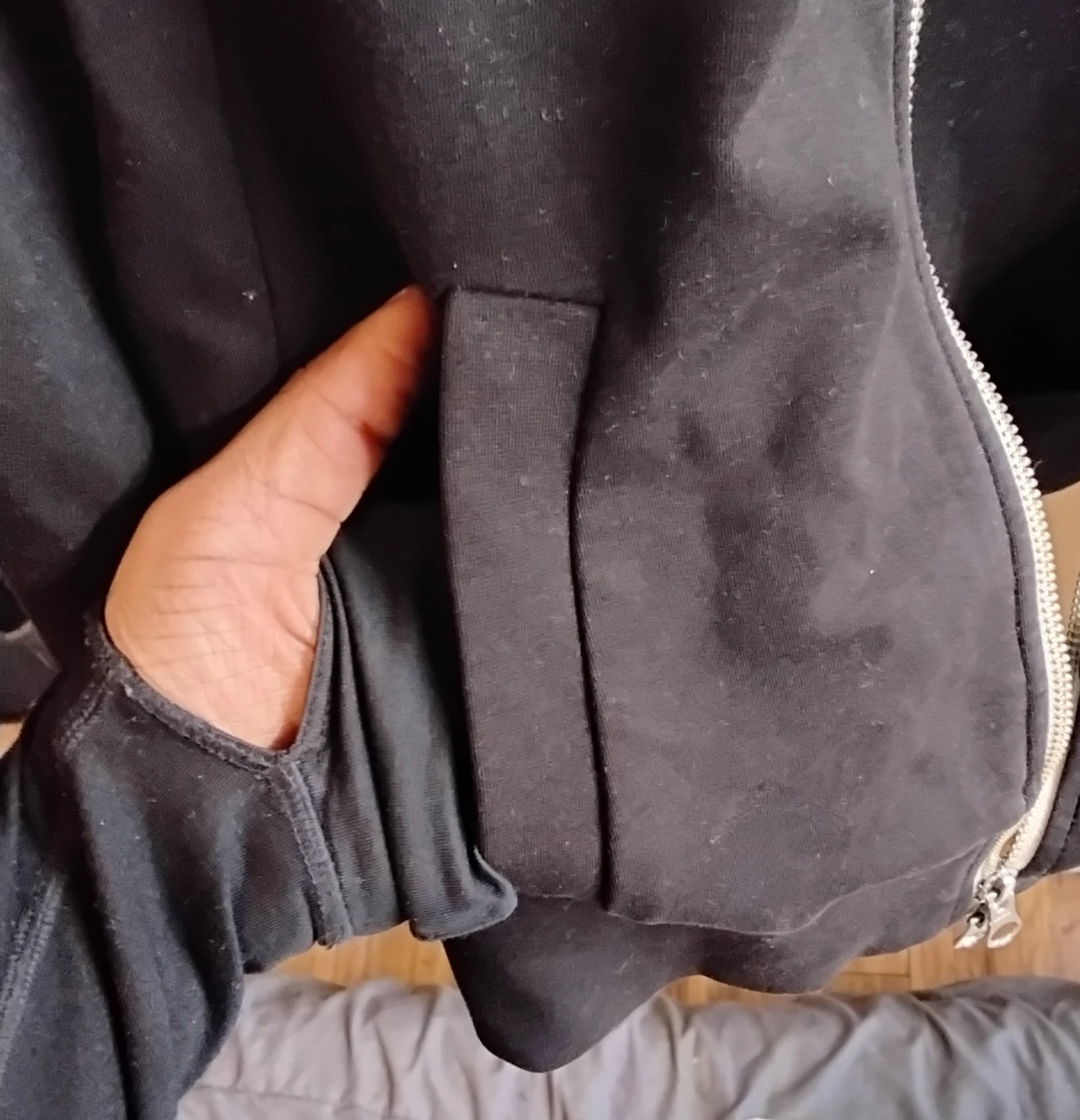 Everlane Black & Cream Zip-Up Jacket - Size S - photo 2