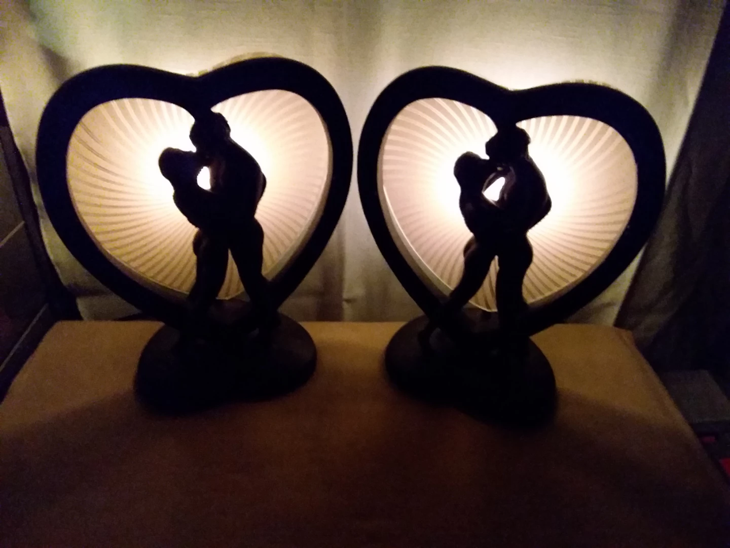🛋️ ♥️ ➡️ Pair of Heart Shaped Couple Lamps 💏 🛋️ ♥️ - photo 4