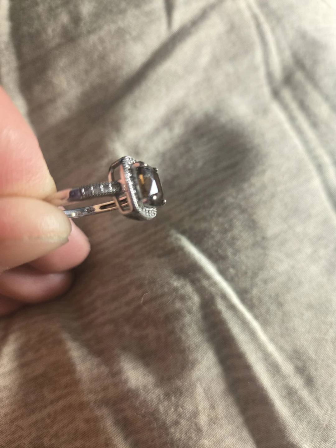 Square Cut Citrine Halo Ring - photo 2