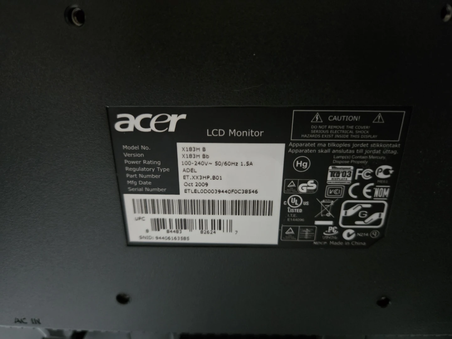 Acer X183H B LCD Monitor - photo 4