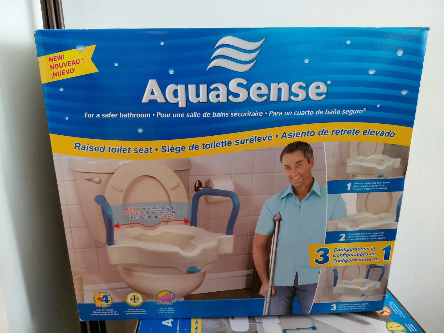 AquaSense Raised Toilet Seat with Handles