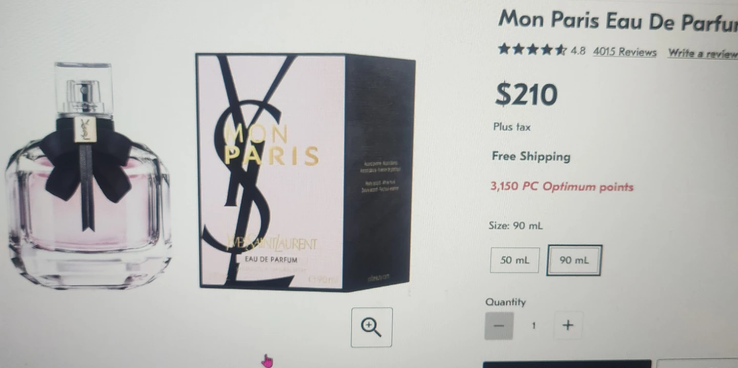 Yves Saint Laurent Mon Paris Eau De Parfum 90ml - photo 2
