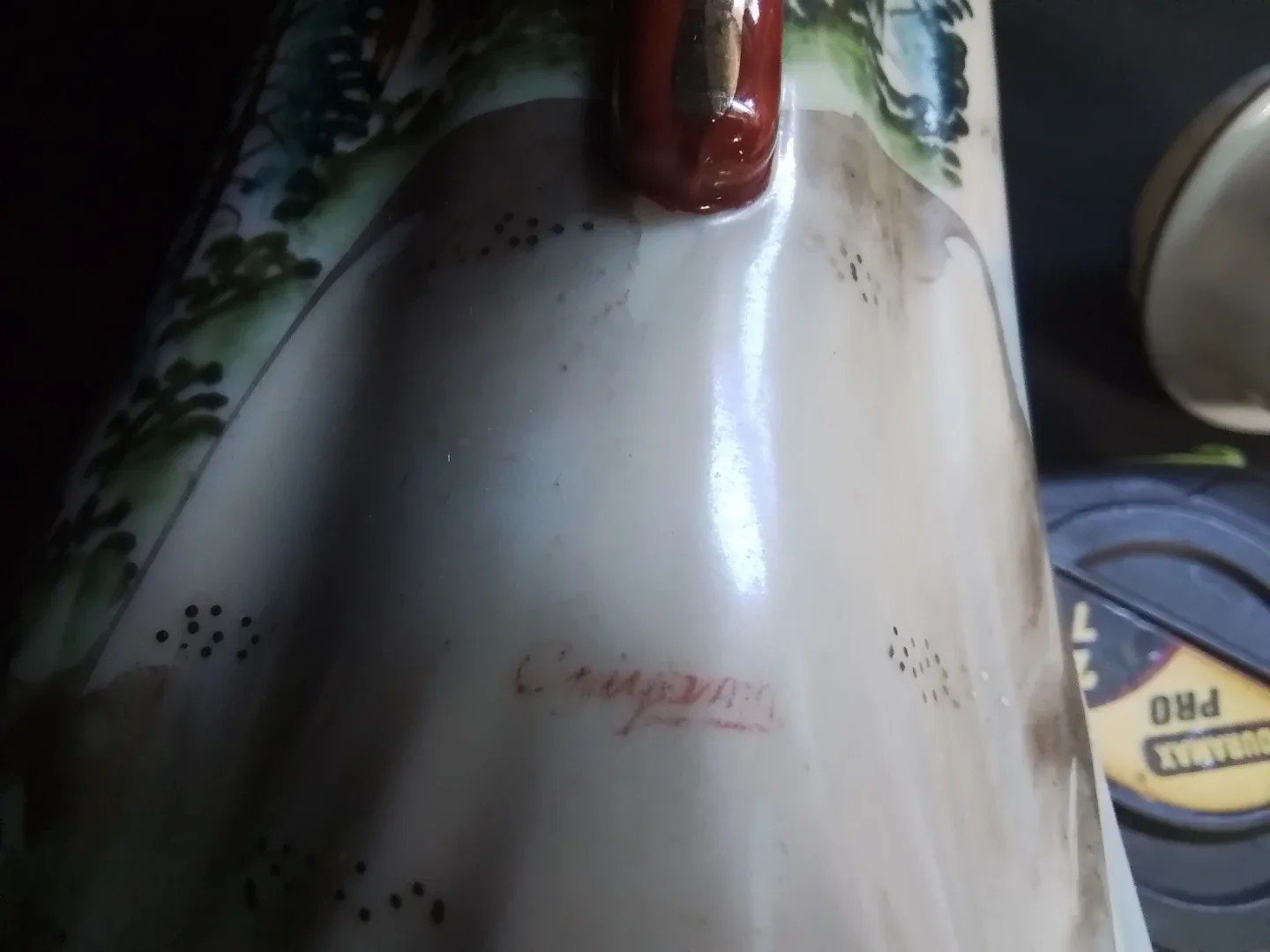 Vintage Hand Painted Signed Japanese Porcelain Satsuma Tea Pot - photo 5