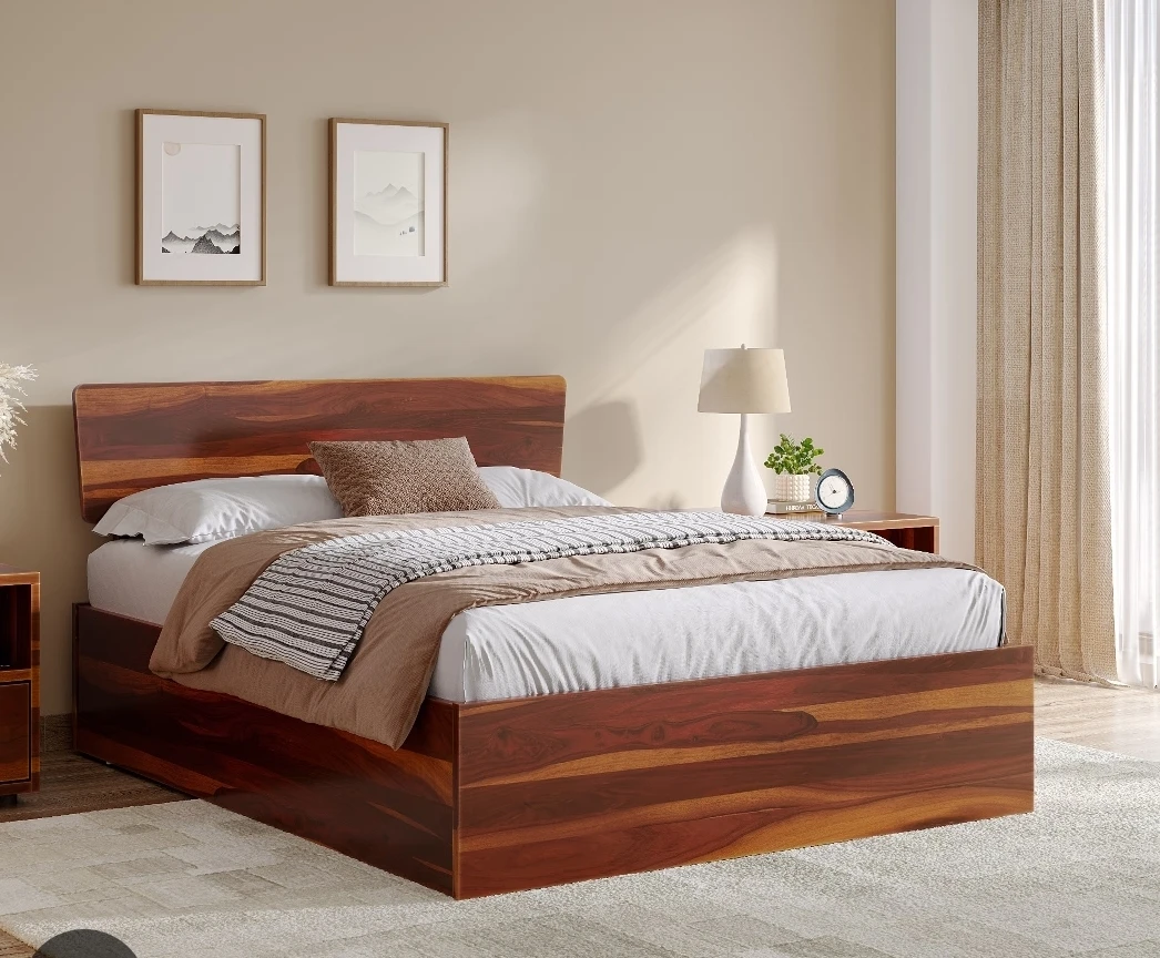 Solidwood Queen bed with Storage | Excellent Condition