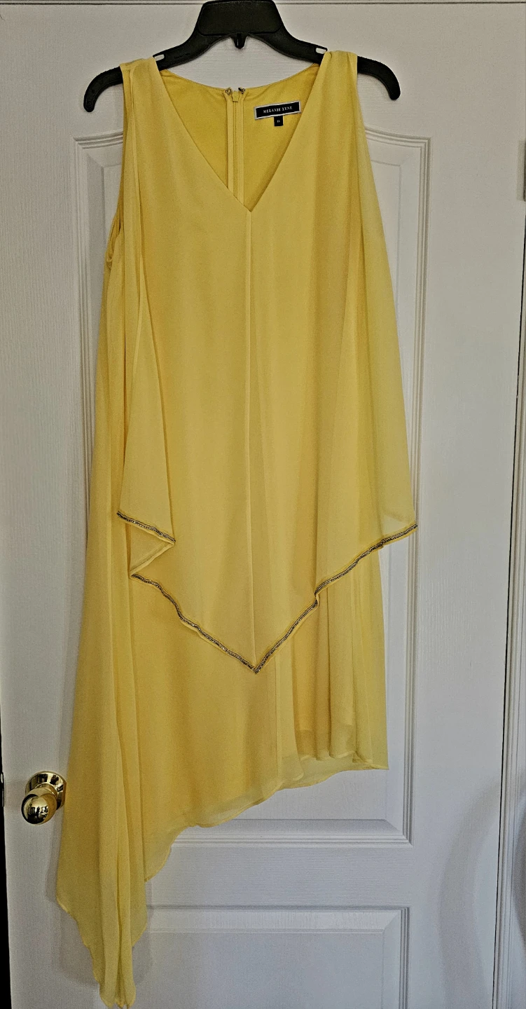 Yellow Sleeveless Embellished Dress Size 12 - photo 3
