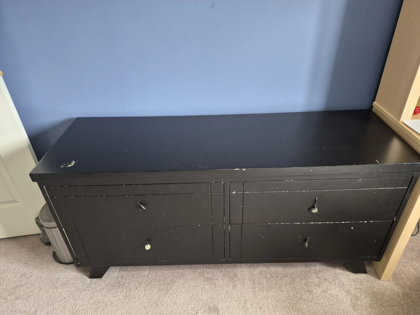 Black Dresser with 4 Drawers