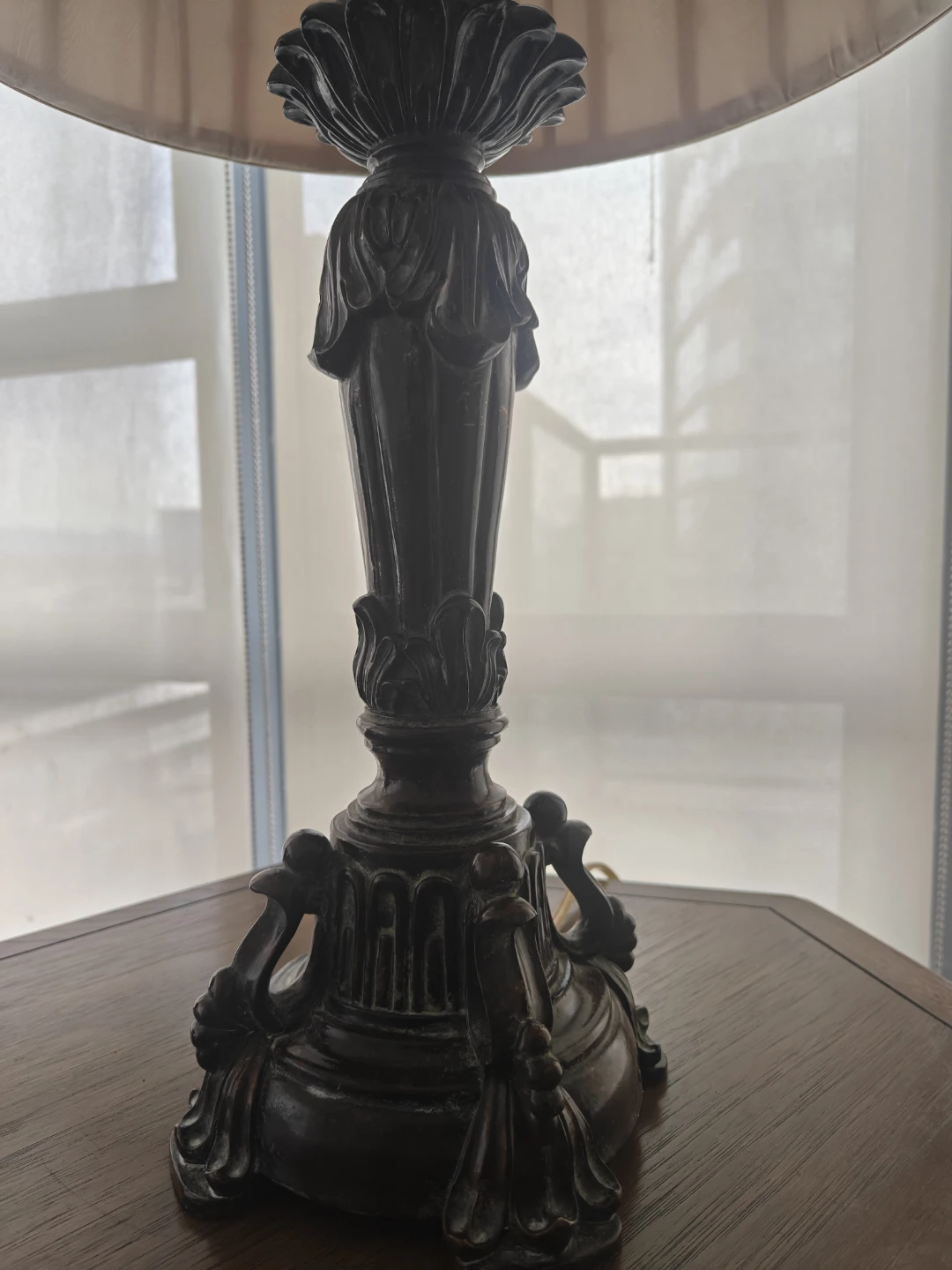 Vintage Table Lamp with Pleated Shade - photo 3