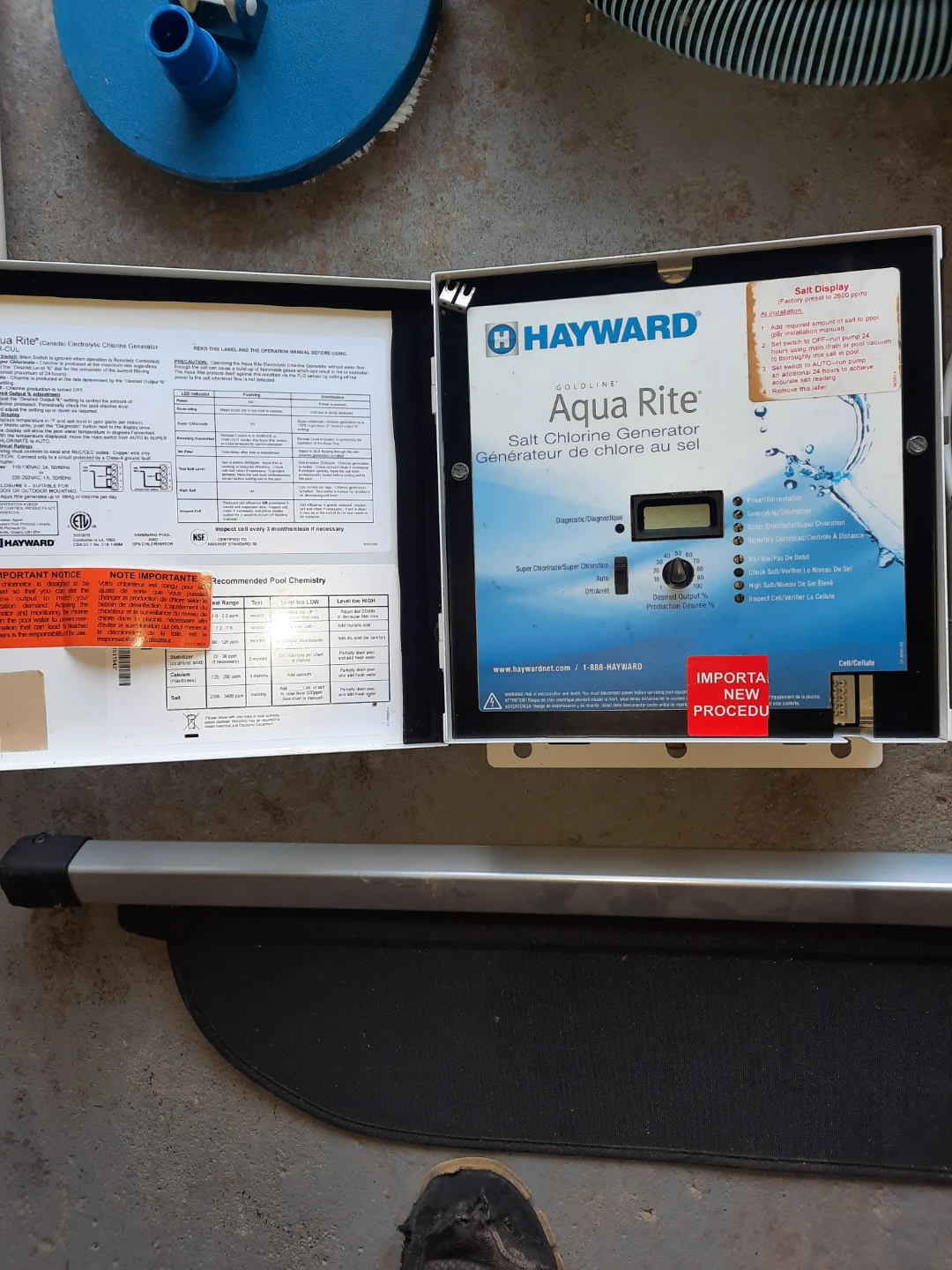 Hayward Aqua Rite Salt Chlorine Generator & Pool Accessories - photo 2