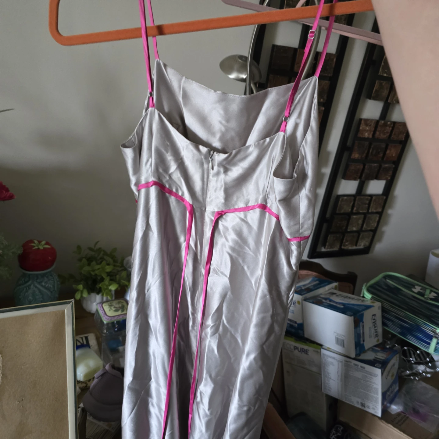 NougAt London Silver Floral Slip Dress