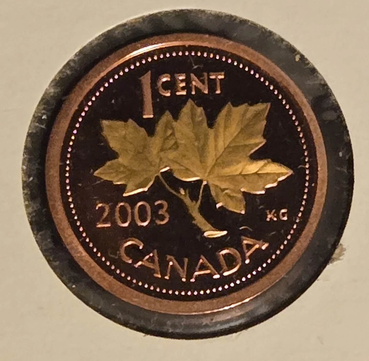 2003 Can. Gold Plated 1 Cent "Old Effigy" Proof/Low Mintage