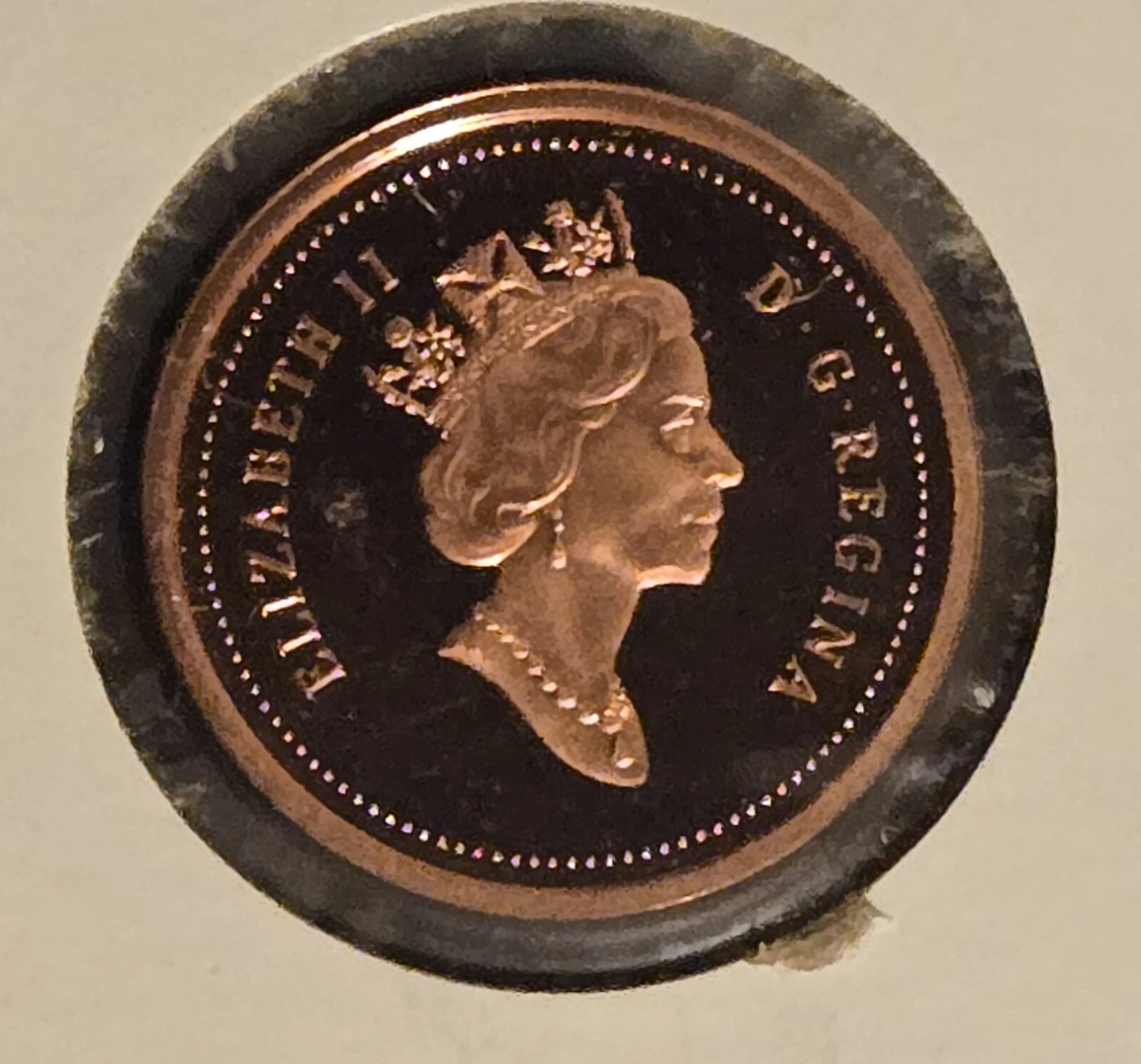 2003 Can. Gold Plated 1 Cent "Old Effigy" Proof/Low Mintage - photo 2