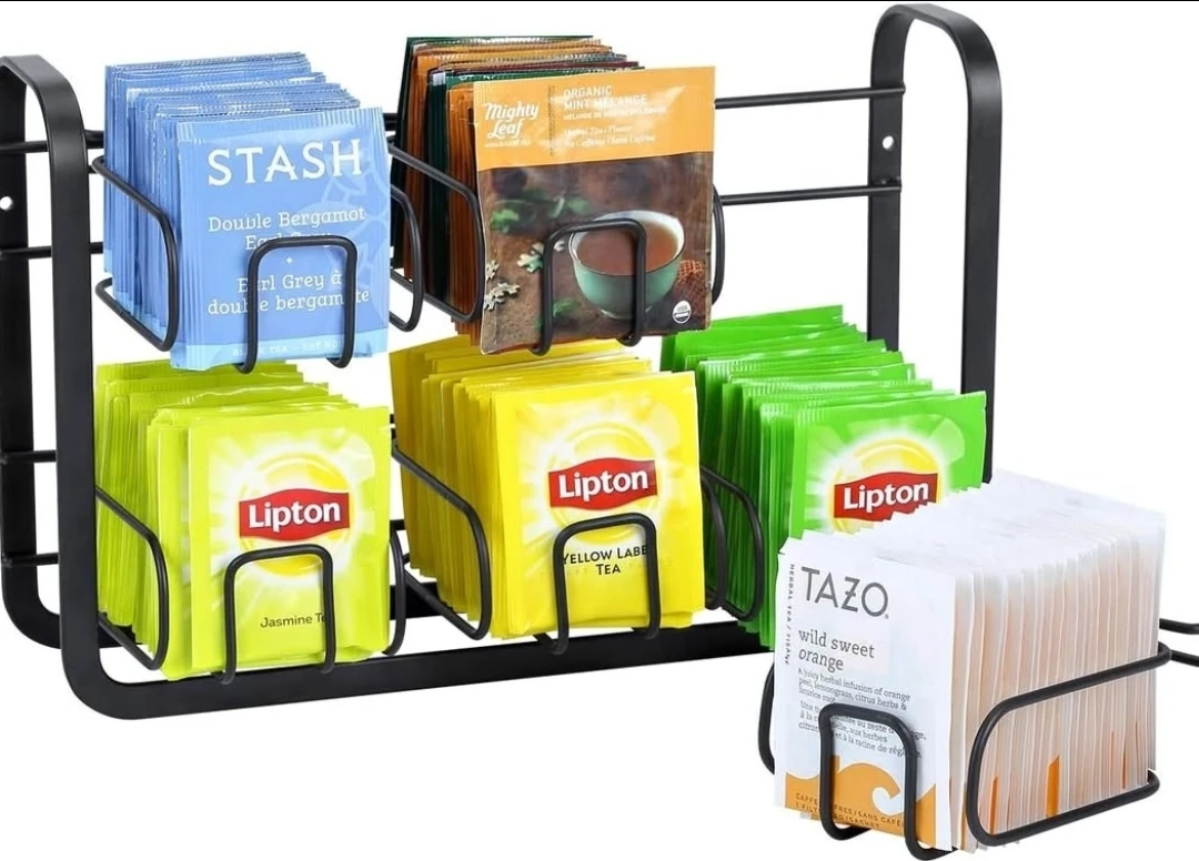 Black Metal Tea Bag Organizer Holder Stand - photo 2