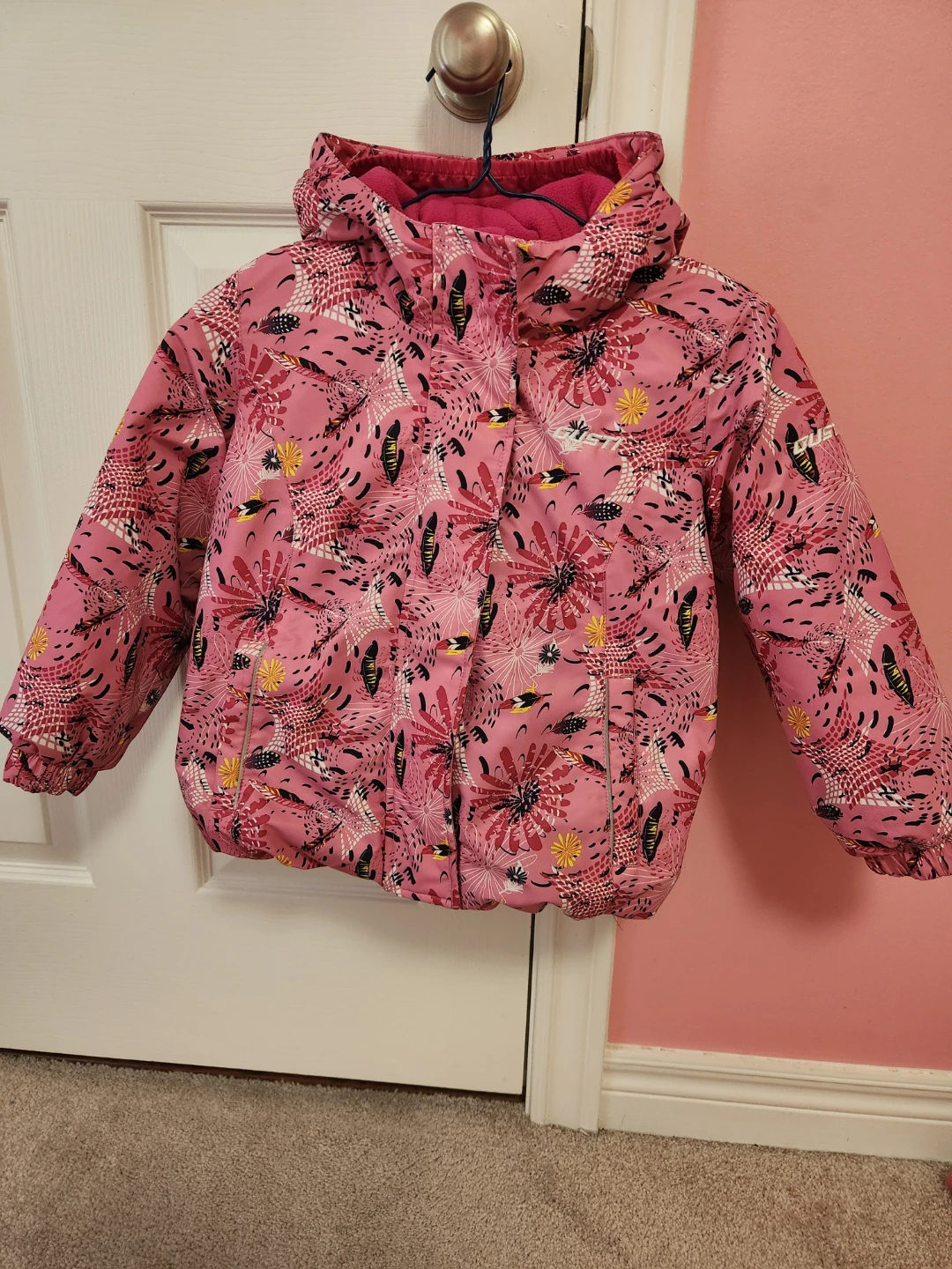 Kids Pink Puffer Winter Jacket