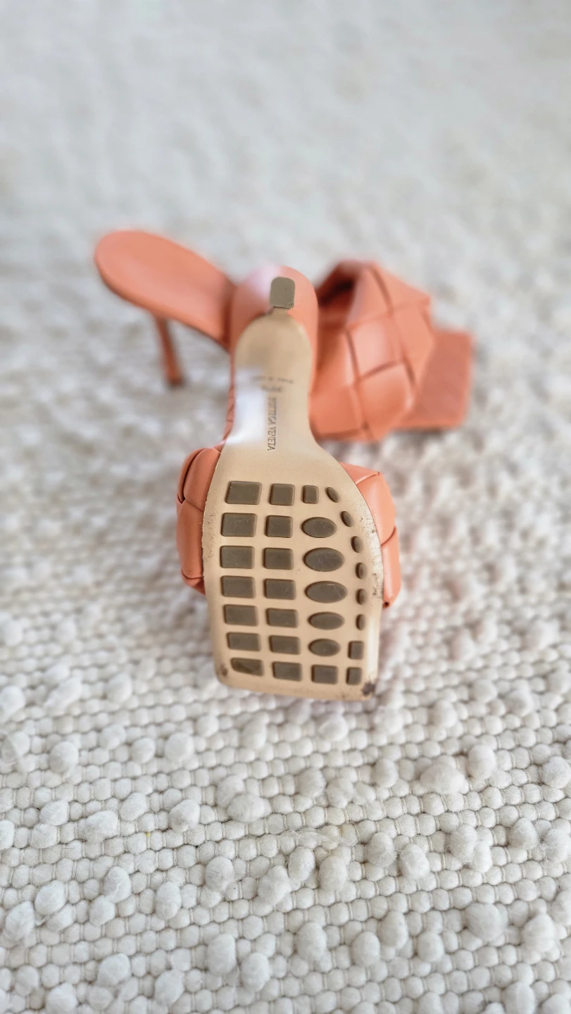 BOTTEGA VENETA Woven Leather Slides - Coral - photo 3