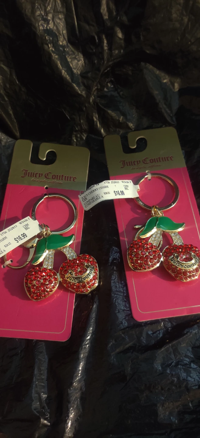 Juicy Couture Cherry Charm Keychains
