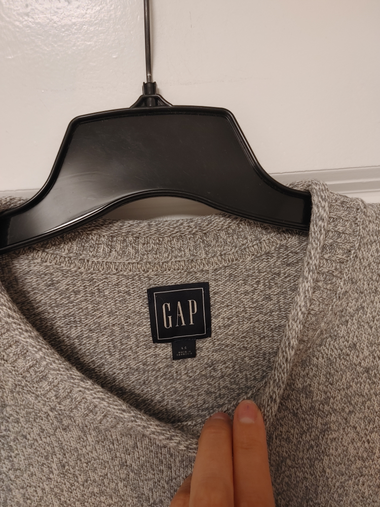 GAP Men's Grey Speckled Crew Neck Sweater Size LG - photo 2