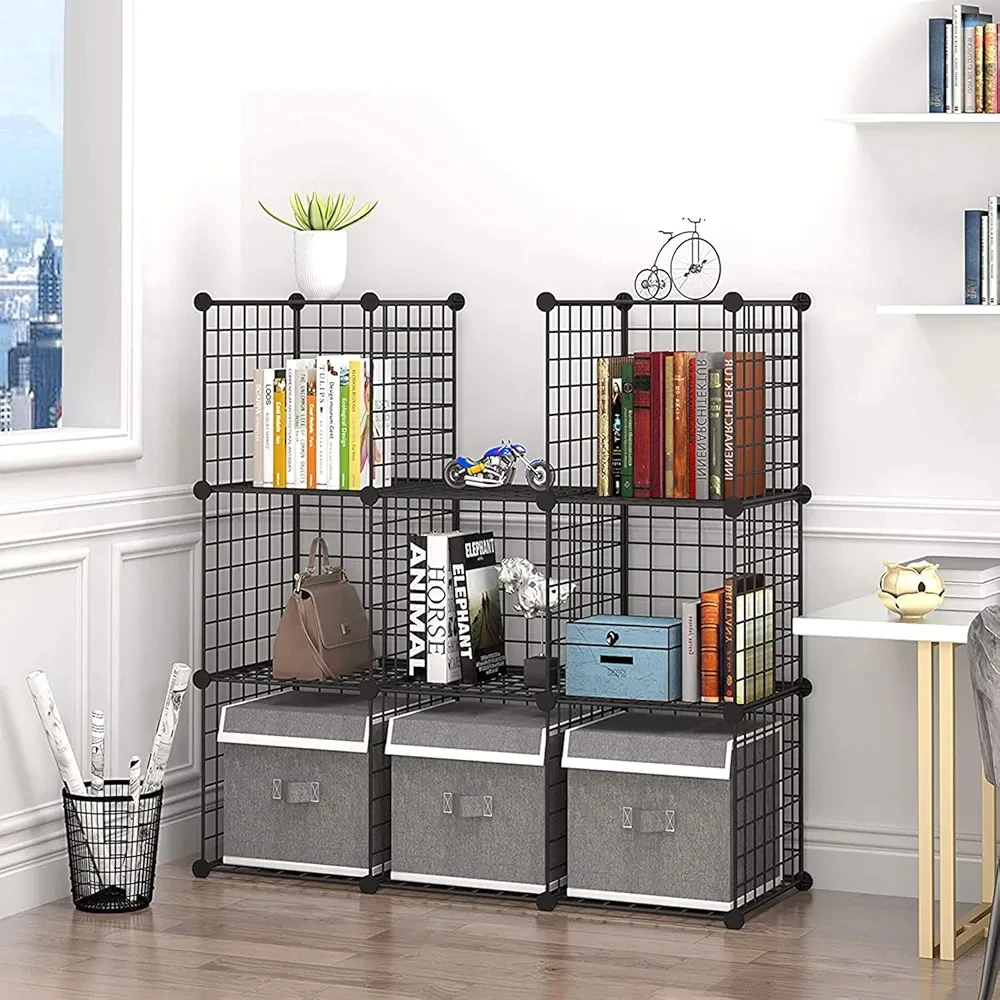 12 cubes Black Wire Storage Shelf Organizer - photo 3