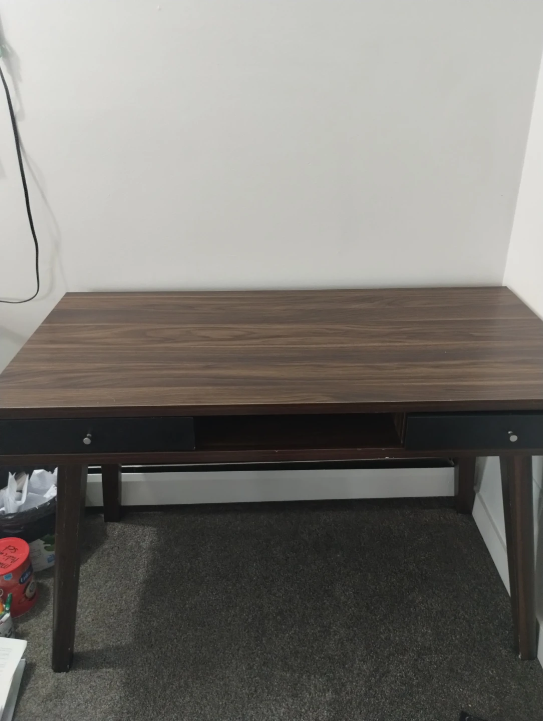 Wood Desk with Two Drawers