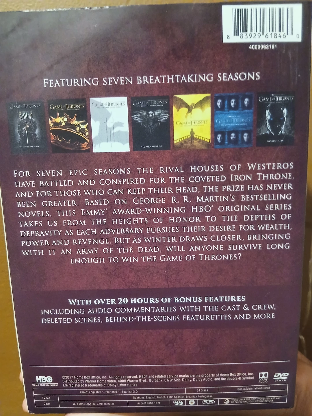 Game of Thrones Seasons 1-7 DVD Box Set - photo 2