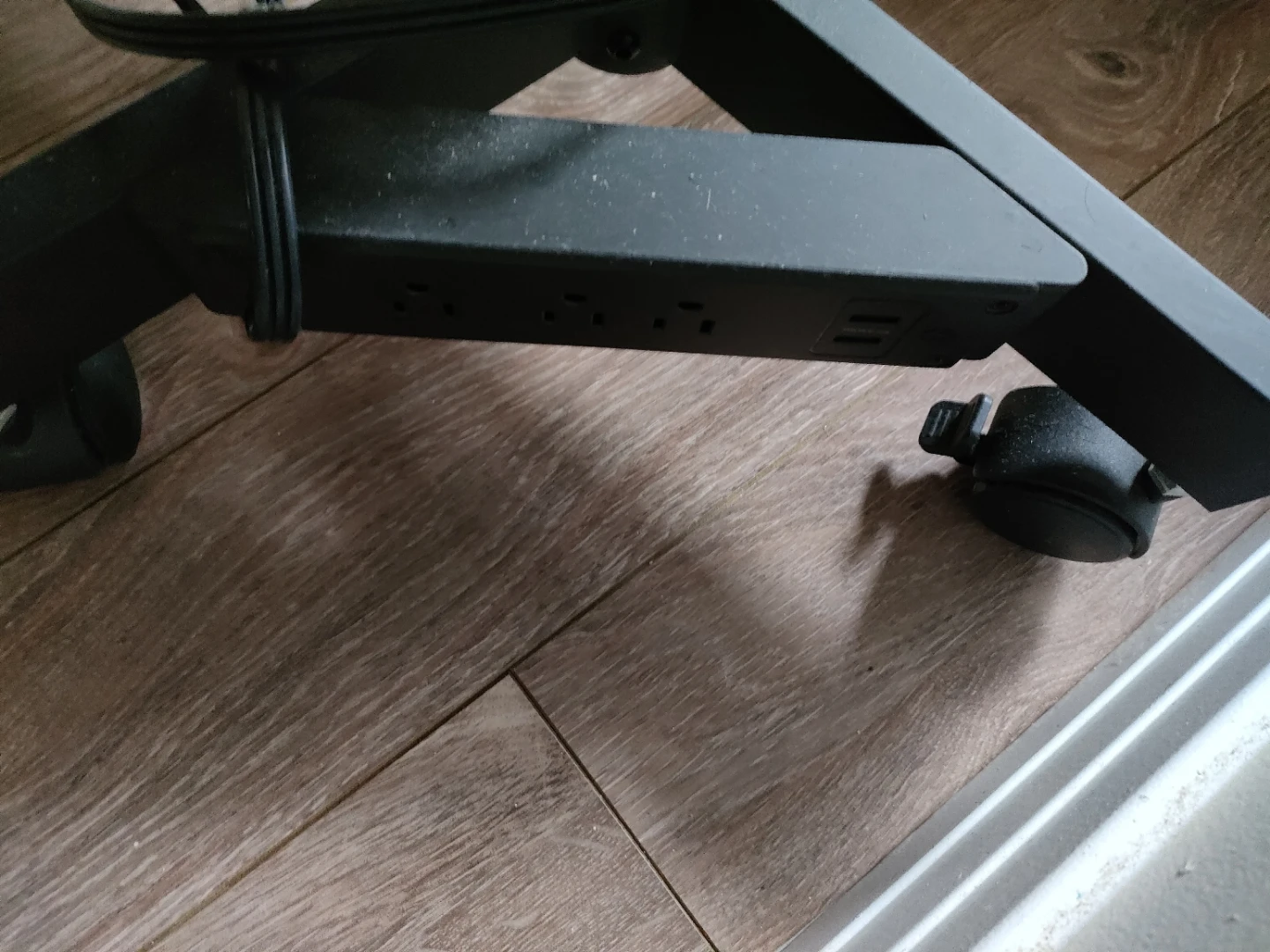 Black Rolling TV Stand with Shelf