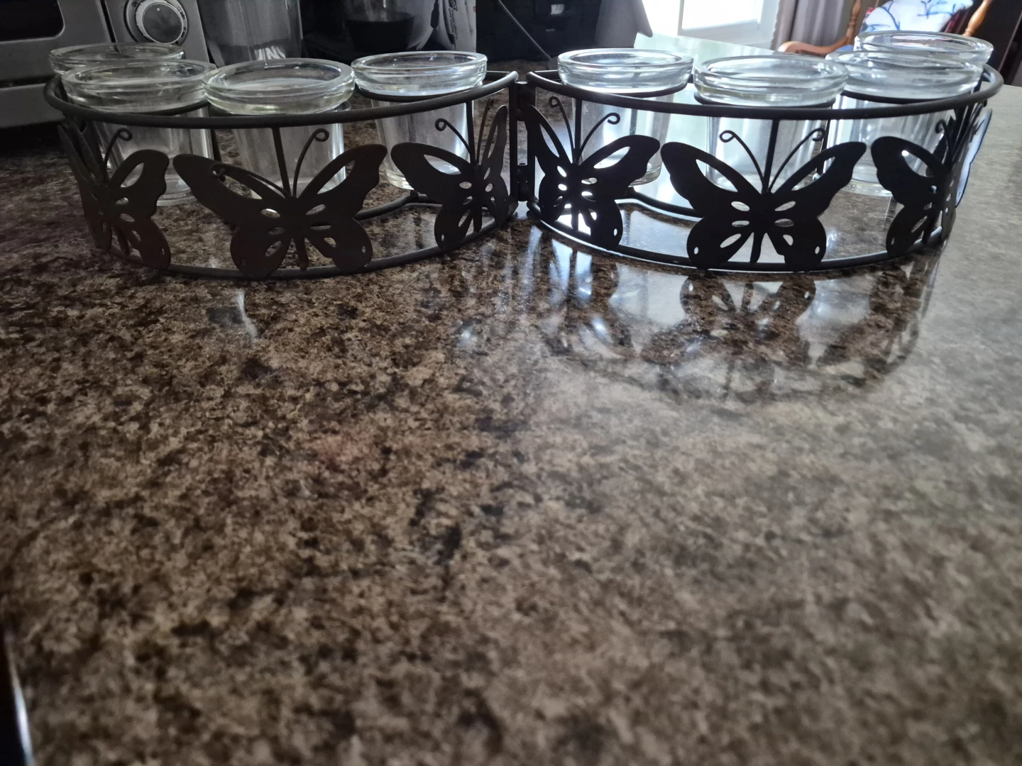 Glass Jar HolderCandle Holder with Butterfly Design - photo 4
