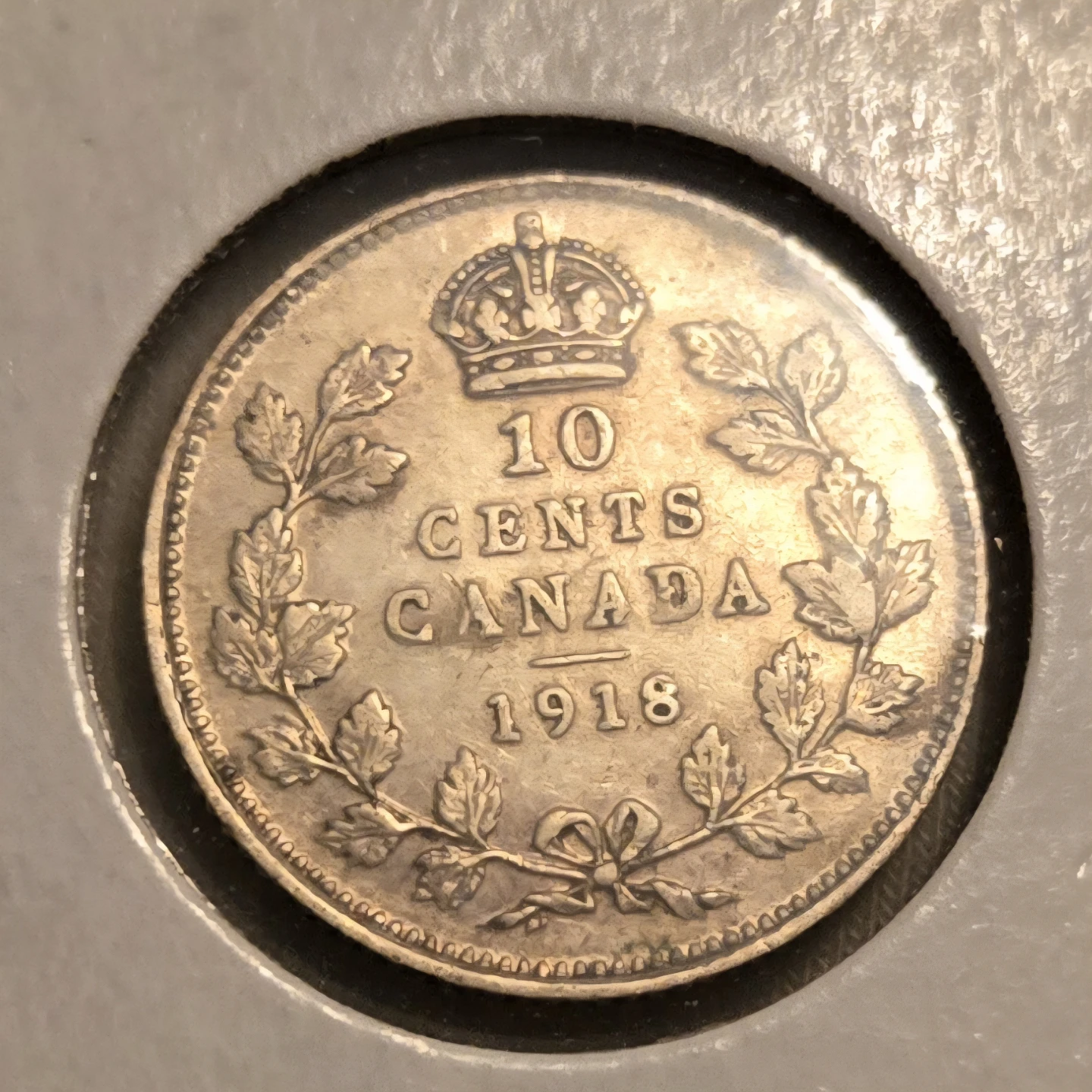 1918 Canada Silver 10 Cents Coin