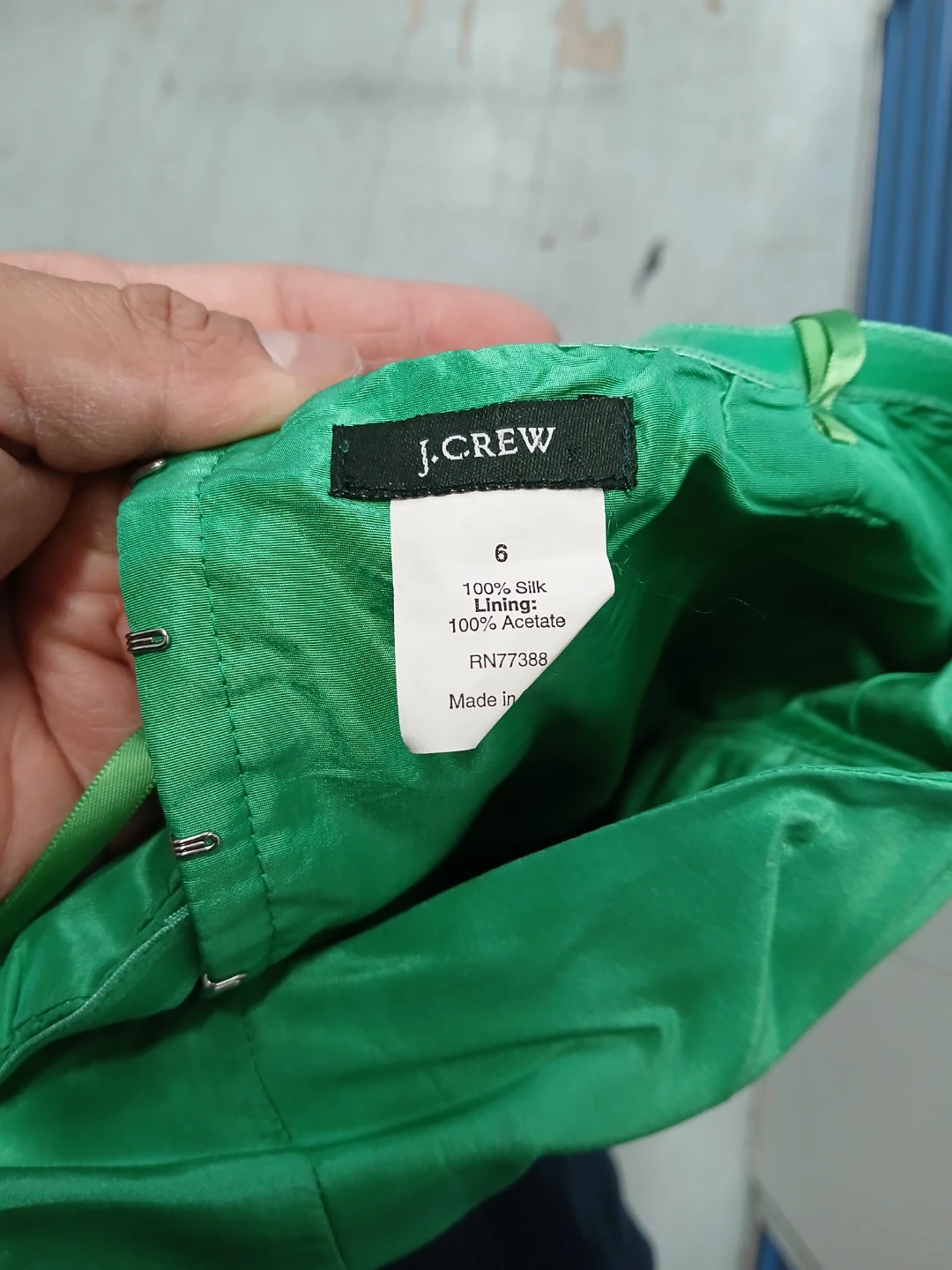 J. Crew Green Silk Strapless Dress Size 6 - photo 5