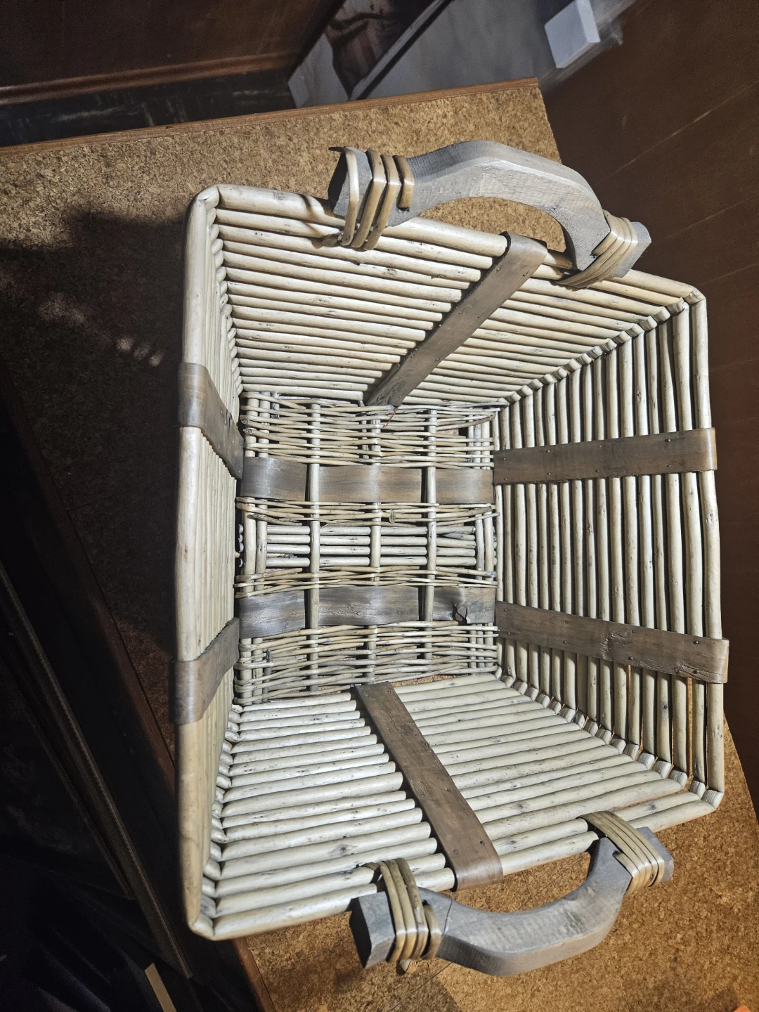 Wicker Storage Basket with Wooden Handles - photo 3