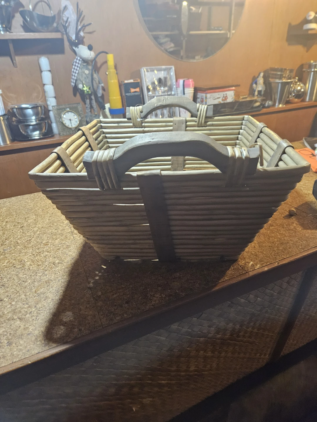 Wicker Storage Basket with Wooden Handles - photo 4
