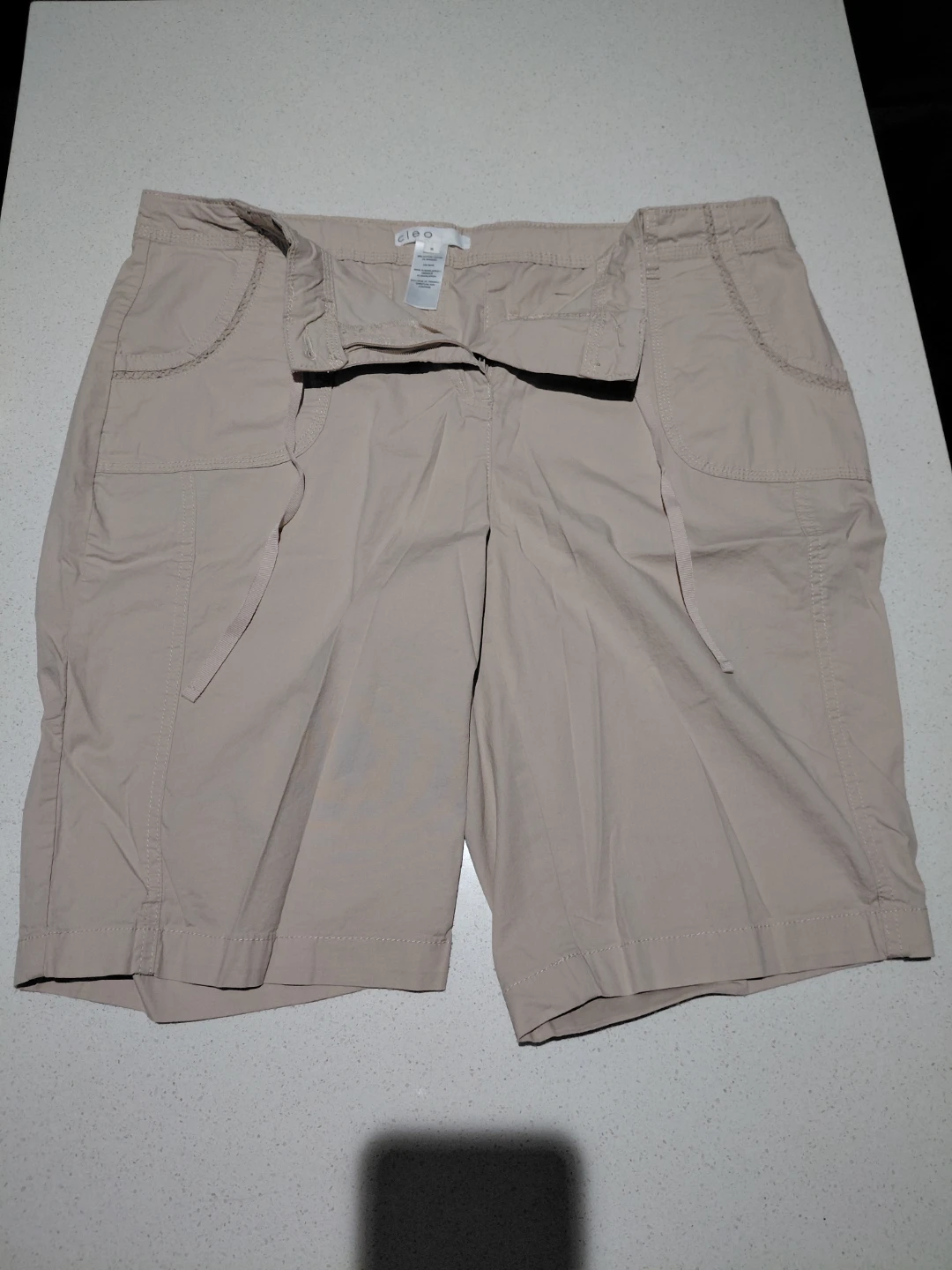 Cleo Beige Cargo Shorts Size 16
