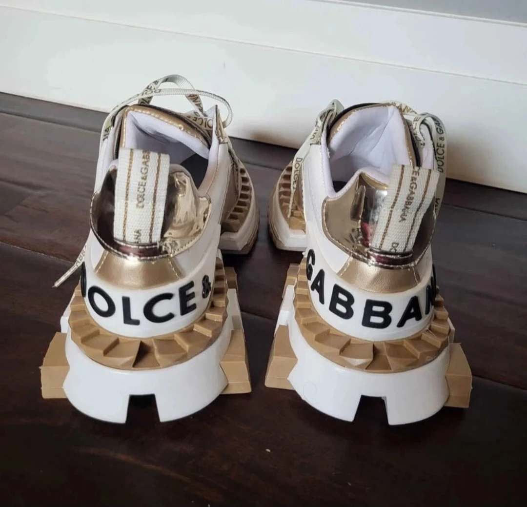 Dolce & Gabbana White & Gold Sneakers - photo 3