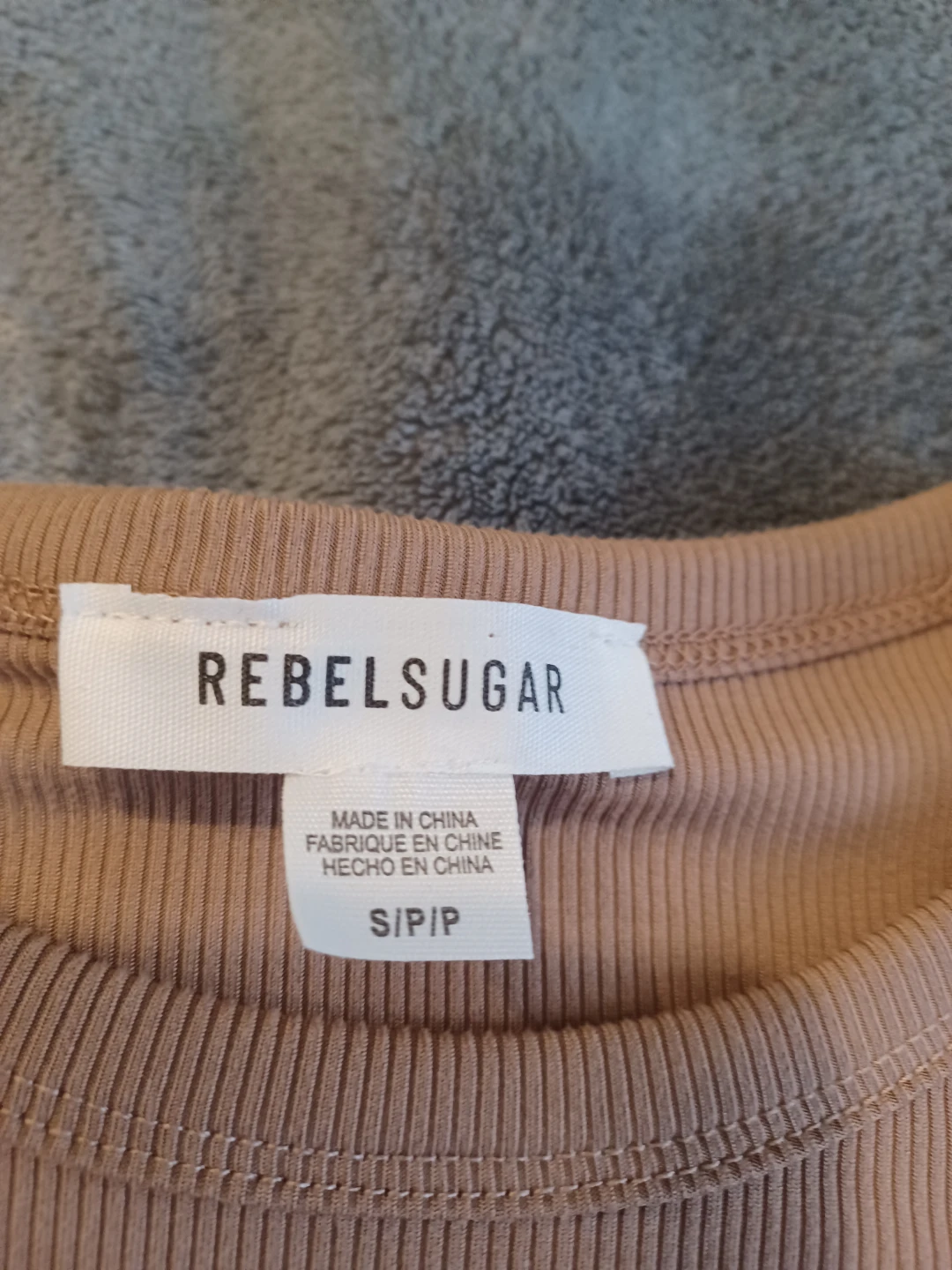 Rebel Sugar Ribbed T-Shirt - Tan - S/P - photo 2