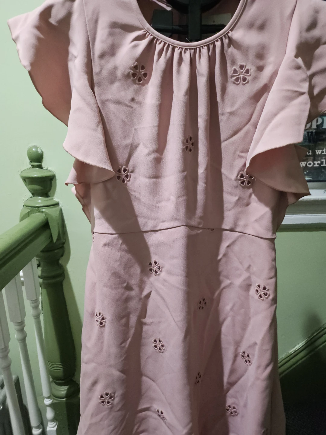 Kate Spade pink Ruffle Sleeve Dress with Flower Cutouts - photo 2