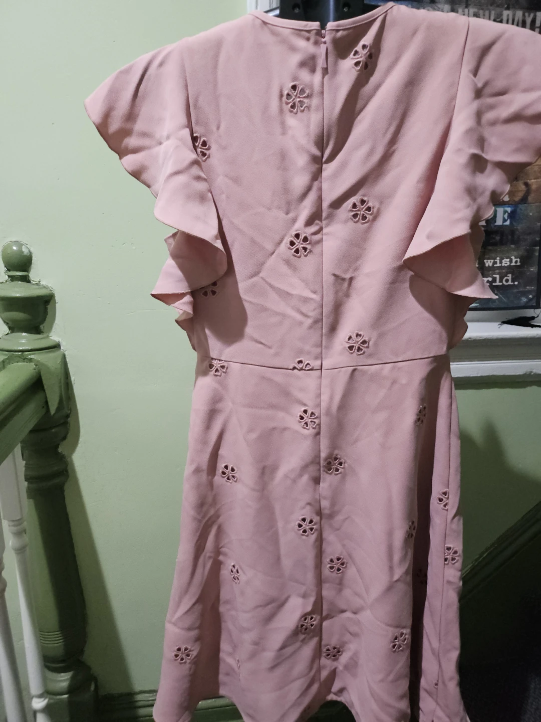 Kate Spade pink Ruffle Sleeve Dress with Flower Cutouts - photo 3