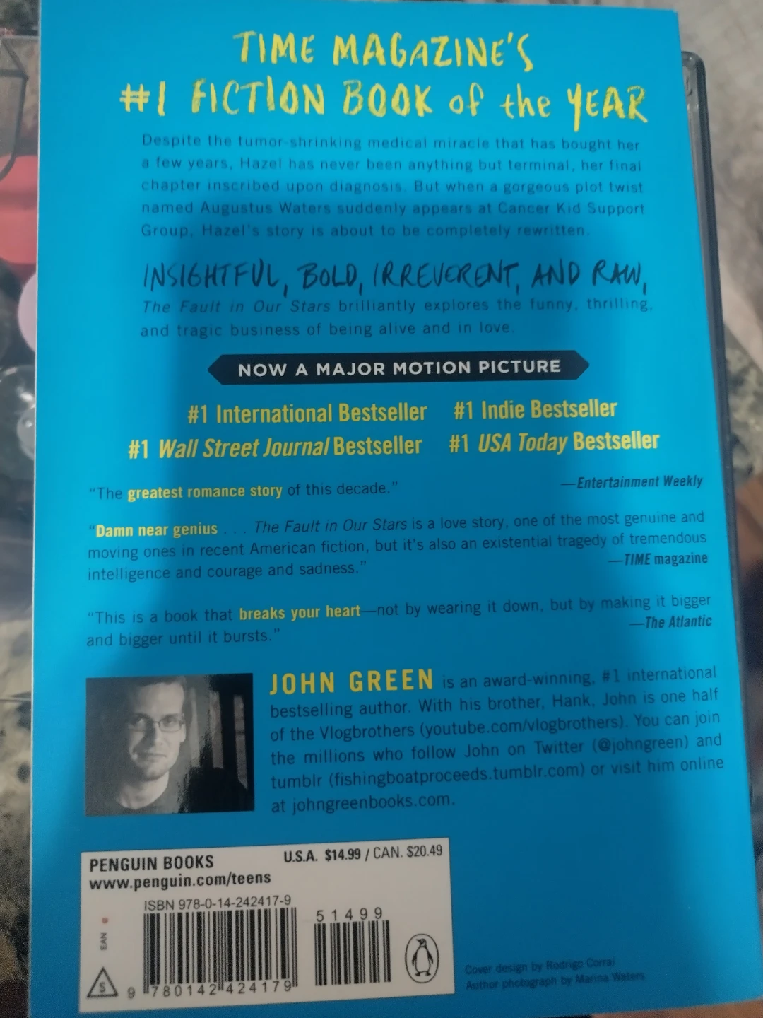 The Fault in Our Stars by John Green Paperback Book - photo 2