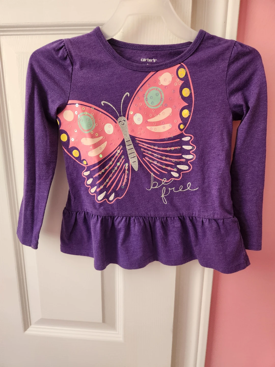 Carter's Purple Butterfly Long Sleeve Shirt