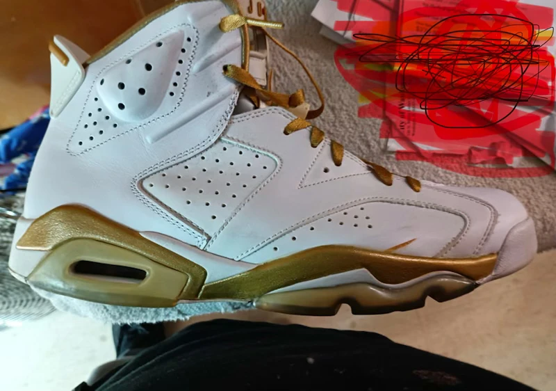 Air Jordan 6 Retro White Gold Sneakers