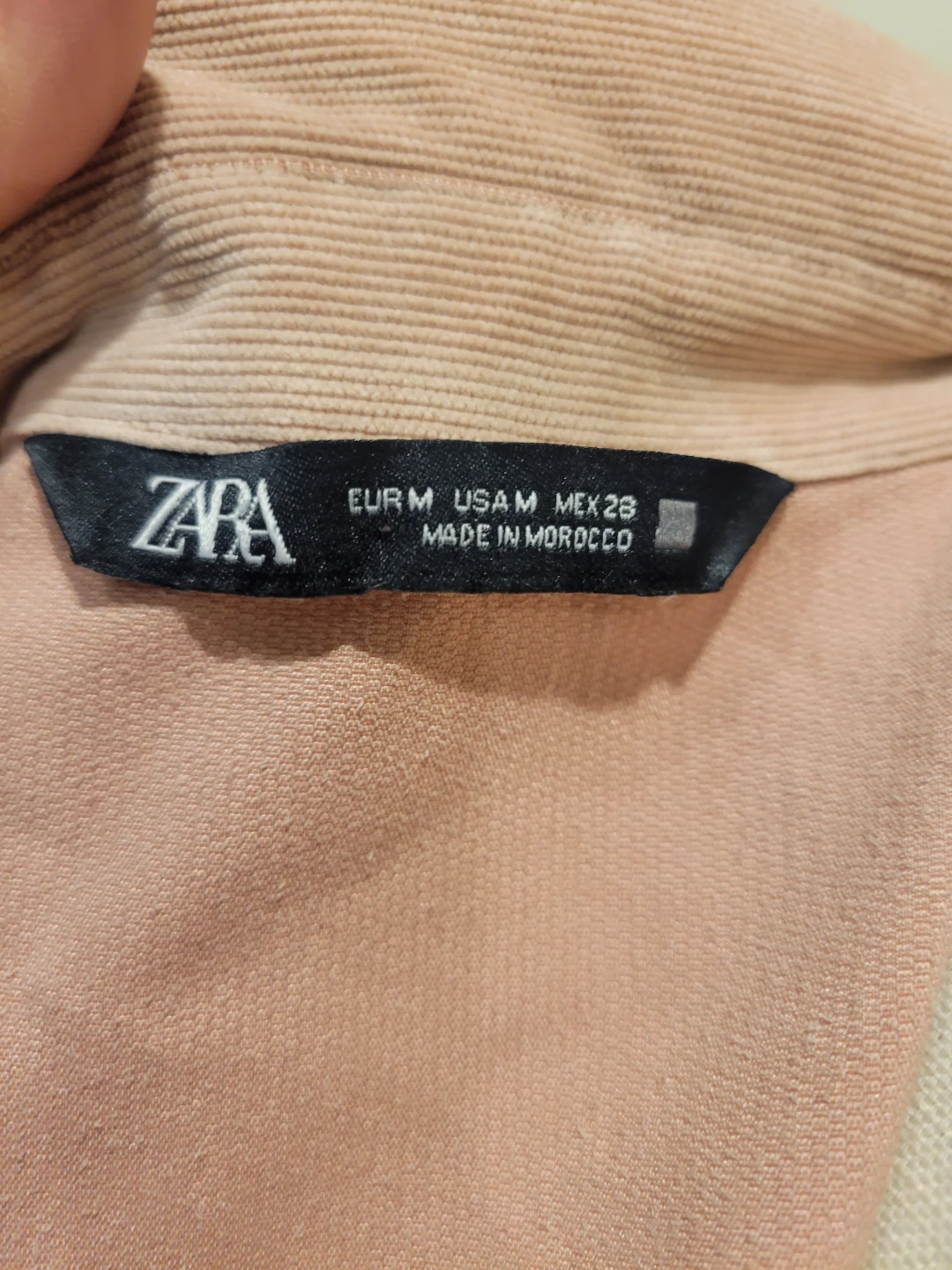 Zara Med Blush Pink Corduroy Ruffle Blouse - photo 2