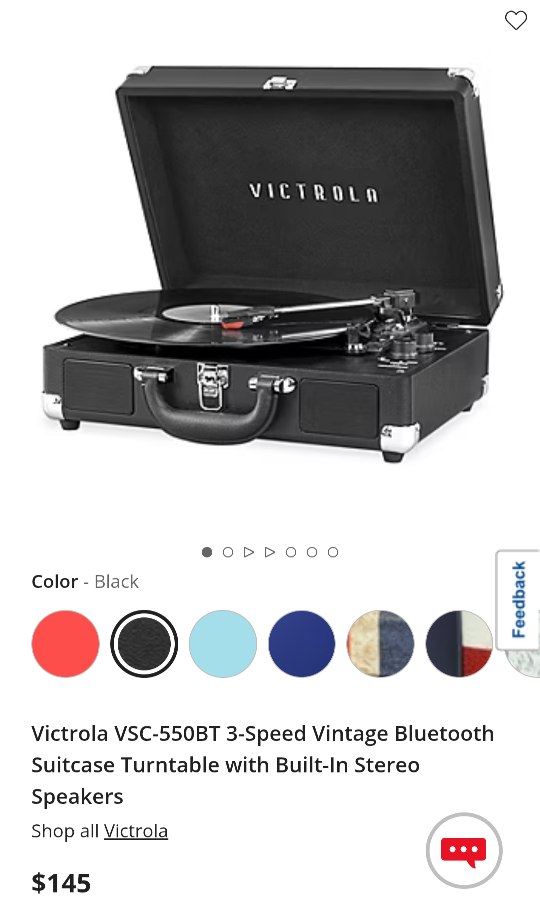 VICTROLA 3speed Bluetooth Turntable with Built in Speakers - photo 2