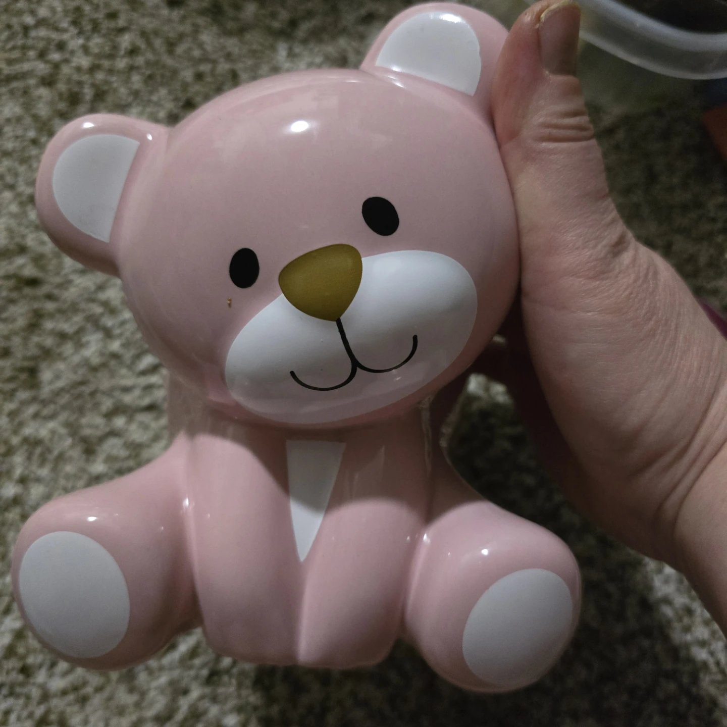 Pink Ceramic Teddy Bear Trinket Dish - photo 4
