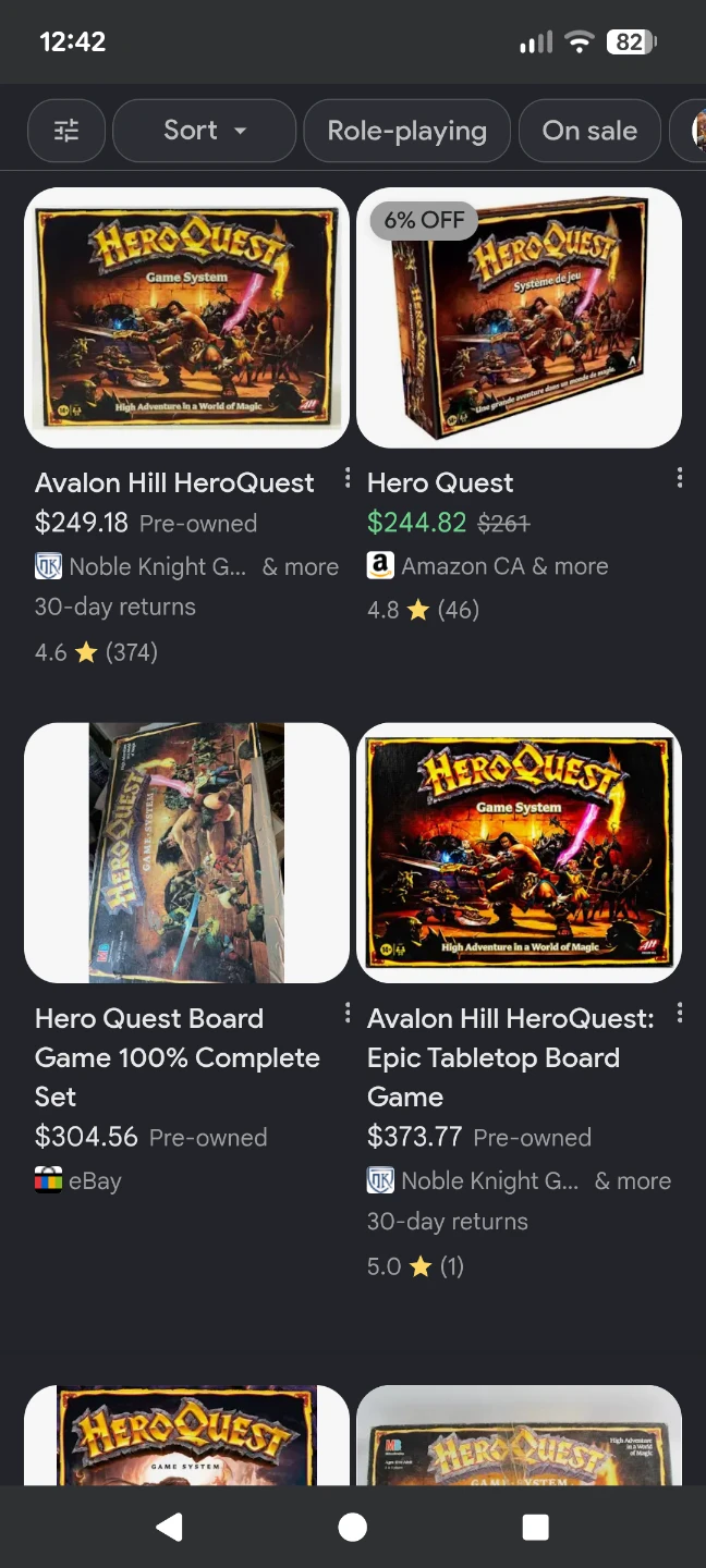 Avalon Hill HeroQuest Game System Board Game