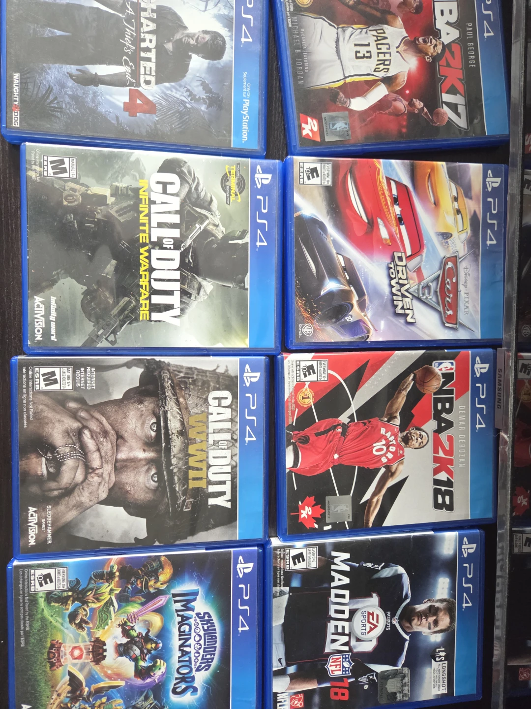 PS4 games for sale.