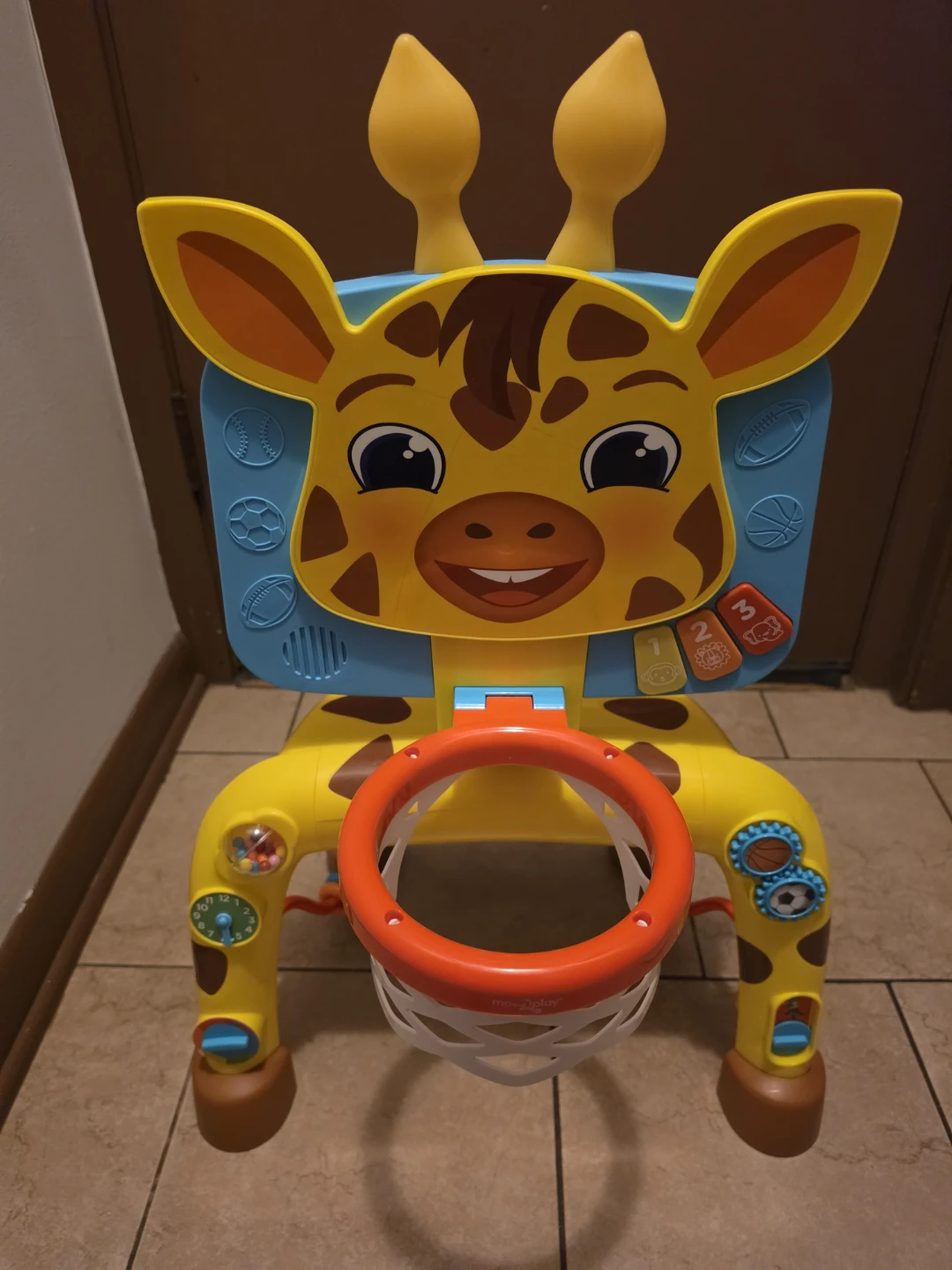 Giraffe basketball hoop and soccer net