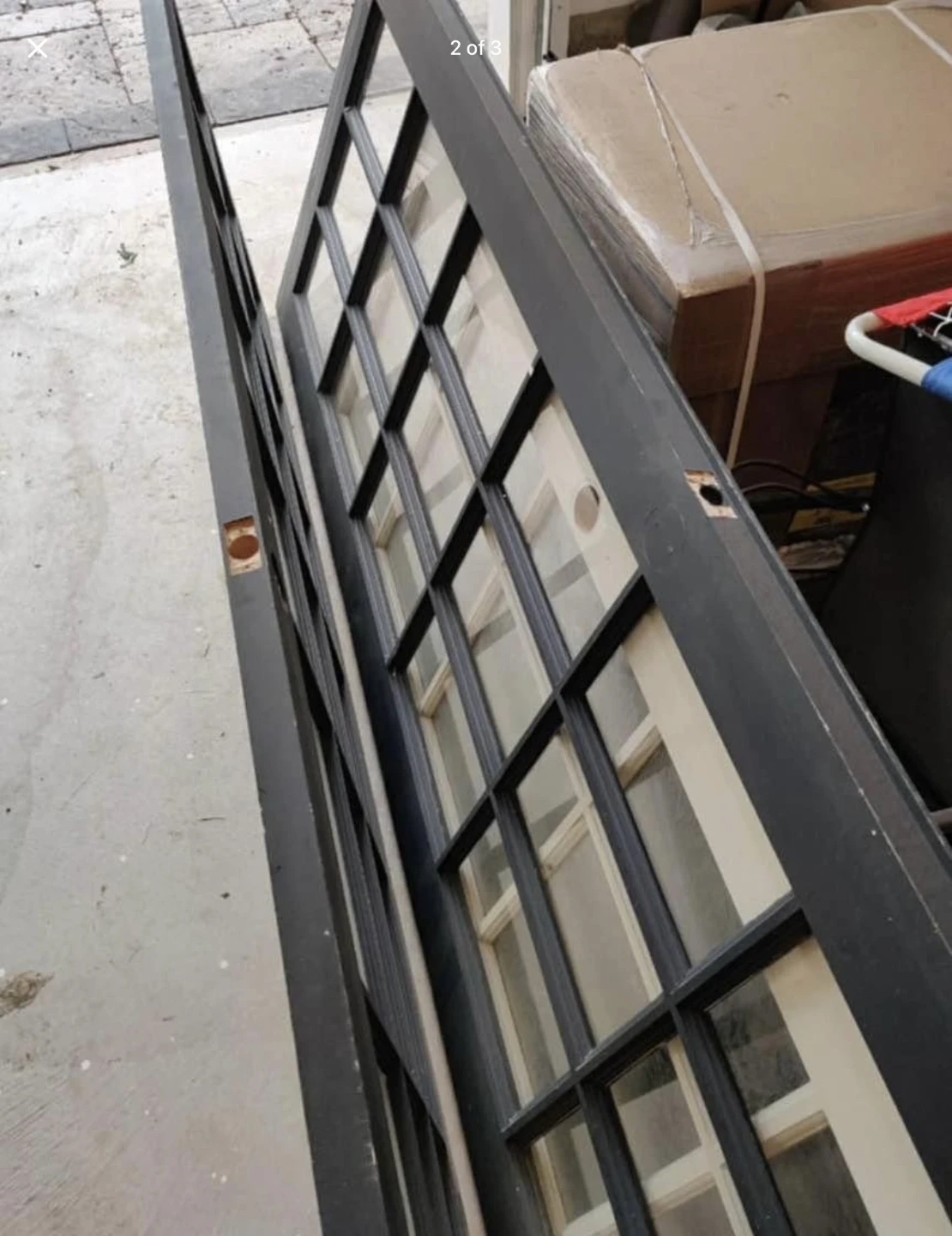 Double French Doors, Black, 2 Panels