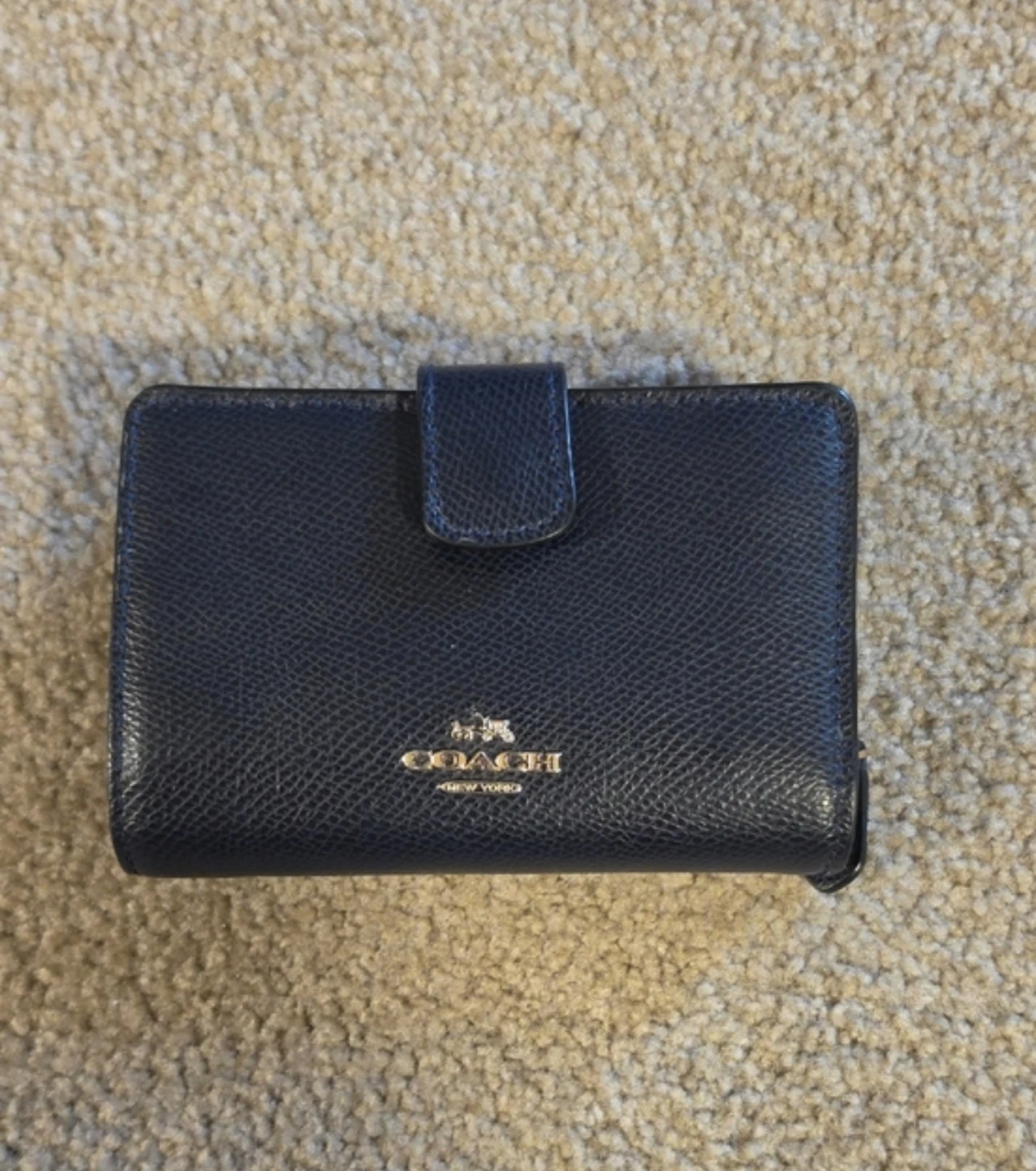 Coach Medium Corner Zipper Wallet - Navy Blue